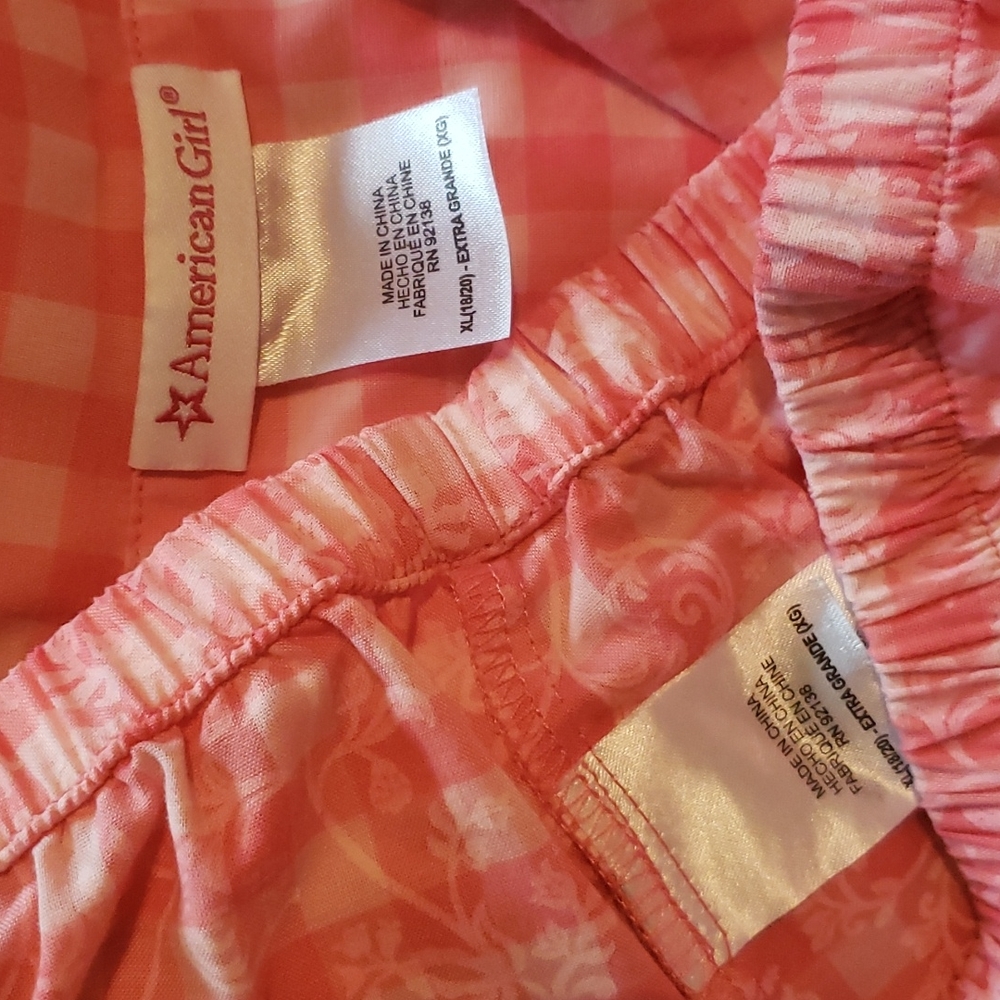American Girl Tenny Grant's Gingham Pajamas w/ Moccasin Slippers - Girl's XL - Picture 5 of 12